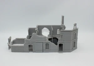 European Destroyed House 3d Printed 1/100 1/87 1/72 - Picture 1 of 2