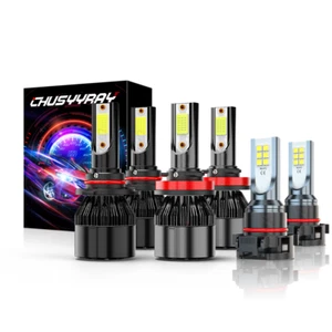 FIT GMC Canyon 2015-2022 6x High&Low Beam LED Headlight Fog Light Bulbs Kits - Picture 1 of 12