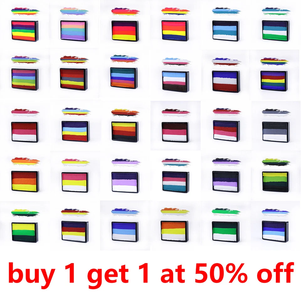 Water Activated Face Body Paint Painting Split Cake Palette Easy USE Wash 30g UK - Image 1 of 4