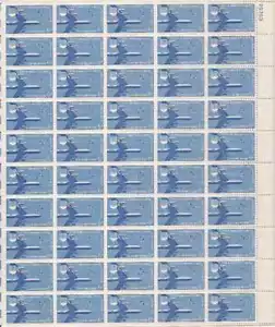 US Stamp 1957 Air Force Anniversary Airmail 50 Stamp Sheet C49 - Picture 1 of 1
