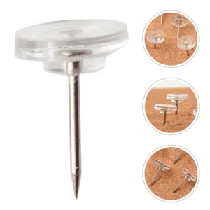 100Pcs Clear Whiteboard Tacks Clear Pushpins Thumb Tacks Bulletin Thumbtacks - Picture 1 of 12