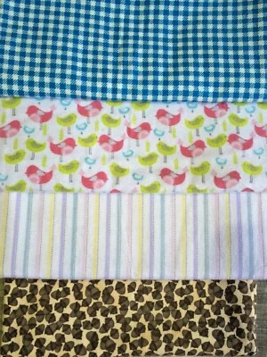 5+ yd. vintage cotton flannel fabric, soft, 4 cuts New - Image 1 of 4