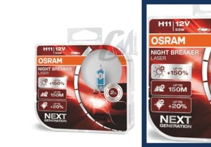 COPPIA LAMPADE OSRAM H11 NIGHT BREAKER LASER 12V 60/55W 64211NL-HCB +150% LUMIN. - Imagen 1 de 9