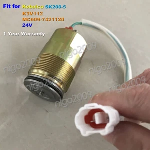 Electroválvula bomba hidráulica rotativa 24V Kawasaki K3V112 apta para Kobelco SK200-5 - Imagen 1 de 6