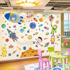 Space Wall Stickers PVC Vinyl Planets Rockets Decal Kids Bedroom Home Decoration
