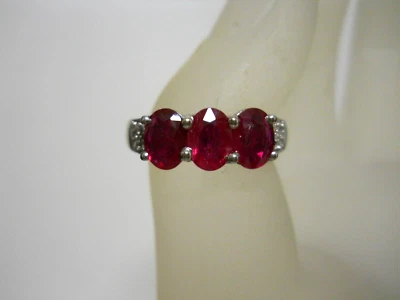 Винтажное кольцо из чистого серебра с рубинами и драгоценными камнями размер 7,25 #710 - Изображение 1 из 3