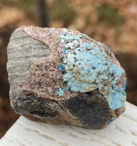 CRISCOCOLA ROSA CALCITA MALAQUITA HIERRO DOLOMITA sobre Cristal HEMATITA CONGO 1.4" - Imagen 1 de 5