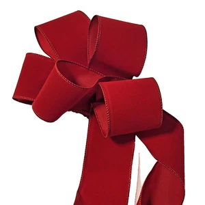 ROTES SAMT VELOU DRAHT KANTENBAND 63mm WEIHNACHTEN BASTELN TORTENBAND VERKAUFT VON 1m - Bild 1 von 7