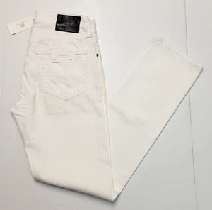 $198 New AG THE GRADUATE Men's 30x34 White Denim JEANS Tailored Leg Stained - Picture 1 of 10