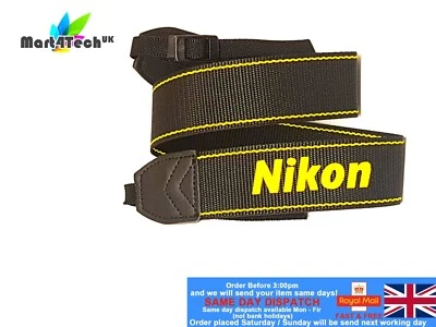 Neck Shoulder Sling Strap Belt for Nikon SLR/DSLR Camera D7100 D70s D90 D3100 - Image 1 of 4
