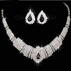 Bridal Wedding For Crystal Necklace & Earrings Plated Jewelry