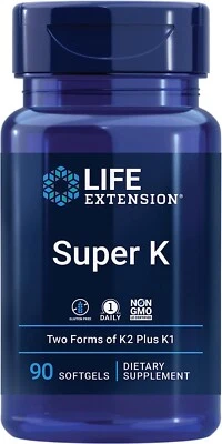 Super K Vitamin K1, Vitamin K2 mk-7 & mk-4 for Bone, Heart & Arterial Health, 90 - Изображение 1 из 4