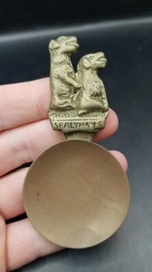 Old Vintage Solid Brass Sealyham Terrier Dog 3" Display Spoon  - Handmade ??? - Picture 1 of 6