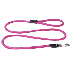 Rogz Classic Rope Genuine Leather Cuffs Dog Lead Pink Large - Picture 1 of 2