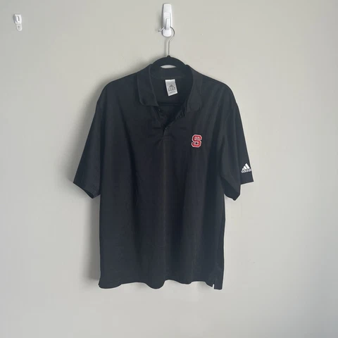 Adidas NC State Wolfpack Embroidered Black Polo Golf Shirt Men Sz Large NCSU Cover