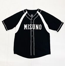 Mizuno Full Button Mesh Colorblock Baseball Jersey Men's L Black White 350254