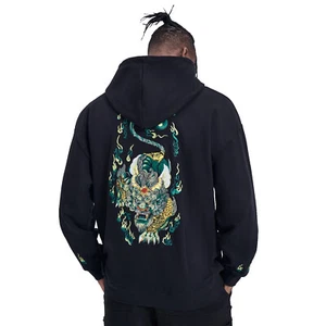 Sudadera con capucha bordada de tigre esmeralda Niepce para hombre ropa de calle japonesa pulóver - Imagen 1 de 9