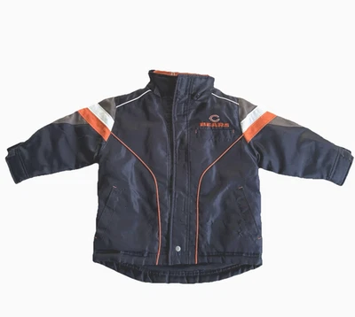 Abrigo de invierno forrado de lana Reebok NFL Chicago Bears para niños pequeños fútbol americano talla 2T Foto 1 de 4