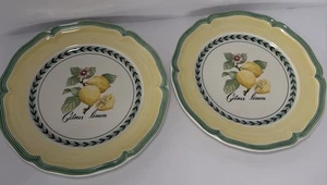 2 VILLEROY & BOCH Salad Plate FRENCH GARDEN VALENCE 8" New Free Shipping Lemon - Picture 1 of 5