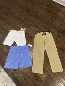 Polo Ralph Lauren boys Casual Pants Size 10 Khaki Straight Belt Loops. Lot Of 3 - Picture 1 of 5
