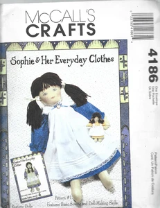McCall's Crafts Pattern #4186-21" Cloth Doll & Clothes and 6" Playmate Doll - Picture 1 of 1