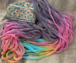 Great Adirondack Yarn Co. ~ Jewels Multicolor Ribbon in Pansy Rayon 100 yds - Picture 1 of 6