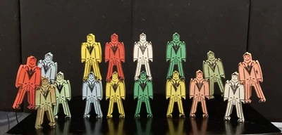 复古 BILL-DING 16 件套男式塑料堆叠平衡积木 — 第 1/2 张图片