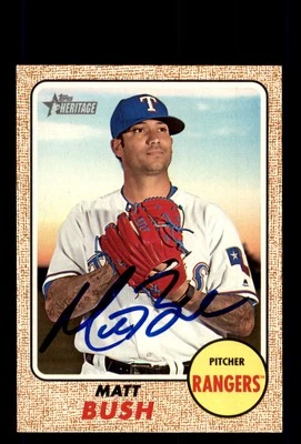Signed Baseball Card Auto 2017 Topps Heritage #699 Matt Bush Texas Rangers - Image 1 of 2