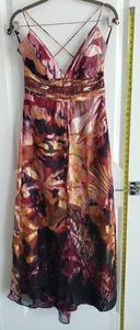 Diane & Johnny by Laura Ringer 100% Silk/Poly Dress Size 4 Floral Abstract Print - Picture 1 of 3