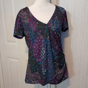 Top tejido Beauhuty para mujer talla M multicolor cruzado frente boho elástico usado en excelente estado - Imagen 1 de 12