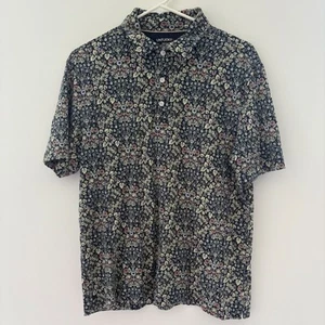 UNTUCKIT Floral Print Polo Shirt Short Sleeve Casual Button Up Medium - Picture 1 of 8