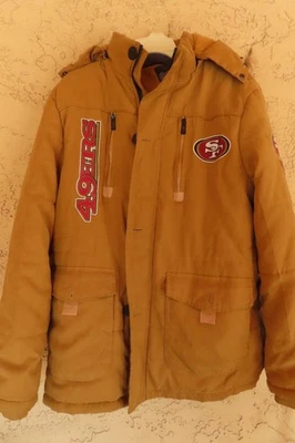 Big warm NFL San Francisco 49ers faux fur lined quality hooded parka coat  2XL - Image 1 of 4