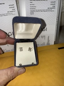 2.07 IGI E VS1 Lab Grown Studs Screw Back 14k Rectangular - Bild 1 von 10