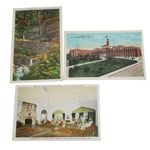3 Arkansas Postcards The Spring Bella Vista Eastman Hotel Belvedere Lobby & Dine - Picture 1 of 6