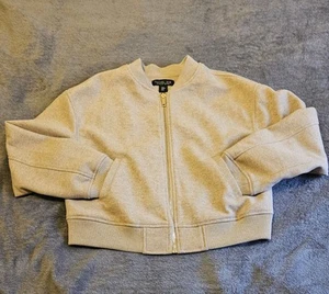 Rachel Zoe Bomber Style Sweater Womans Sz M Tan Beige Zip Up Fall Outerwear  - Picture 1 of 8