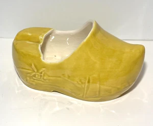 Dutch Shoe Clog gelb Keramik Übertopf für Sukkulenten oder andere kleine Pflanzen - Bild 1 von 12