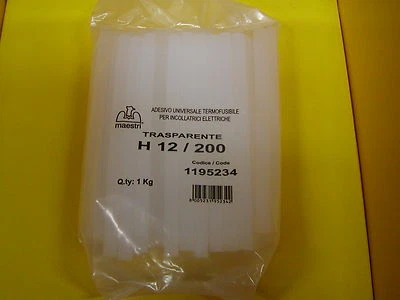 COLLA A CALDO TERMOFUSIBILE TRASPARENTE conf. 1 KG MARCA MAESTRI STECCHE 12X200 - Immagine 1 di 4