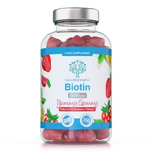 Biotin Gummies - 5.000mcg pro natürlichem saftigen leckeren Gummibärchen mit Erdbeergeschmack - Bild 1 von 10