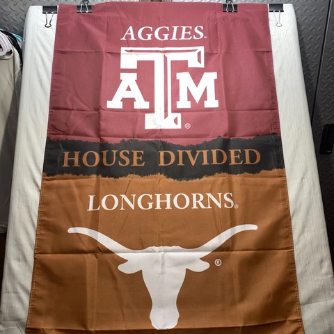 Texas Longhorns Texas A&M House Divided 29x42 Man Cave Flag Garden Banner HD Cover