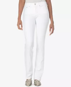 $120 Nydj Marilyn Women's White Mid Rise Slim Fit Straight Leg Trousers Size 18 - Picture 1 of 3