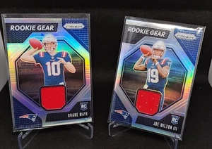 2024 Prizm Rookie Gear Swatches - Patriots QB Lot Drake Maye + Joe Milton III - Picture 1 of 6