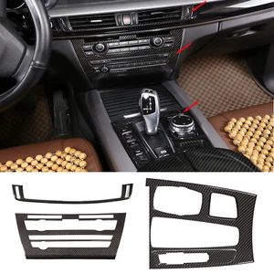 Óptica de carbono consola central cabina juego de decoración adecuado para BMW X5 X6 F15 F16 - Imagen 1 de 13