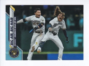 2020 Topps Series 1 #72 BIG AIR, BIG HAIR Milwaukee Brewers RAINBOW FOIL - Picture 1 of 2