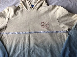 Jack & Jones Mens M Joburn Dip Dyed Sweat Hood Get Lost Pastel Yellow Blue Ombre - Picture 1 of 5
