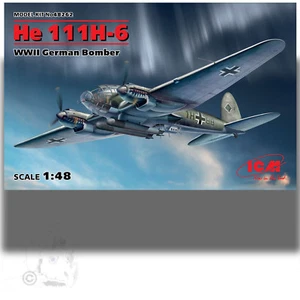 KIT BOMBARDIERE TEDESCO ICM 48262 1/48 GRANDE SCALA HEINKEL HE 111H-6 WWII - Foto 1 di 5