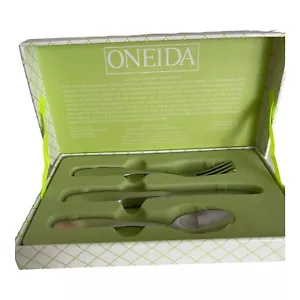 Oneida NEW NIB Child Set 3 Piece Silverware Brushed Stainless Steel Paul Revere - Picture 1 of 9