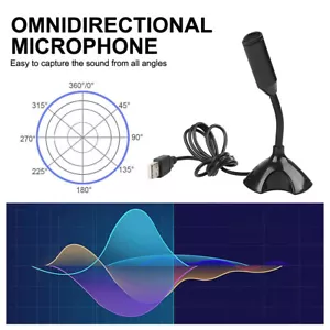 ✅*2025 Desktop Mini USB Stand Microphone Mic For Desktop Laptop PC Computer - Picture 1 of 17