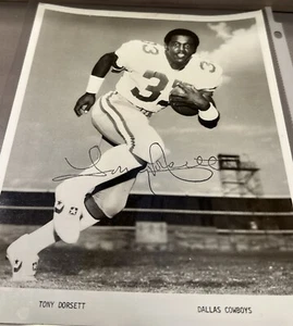 Vintage Dallas Cowboys #33 Tony Dorsett Autograph Black/White 8x10 Photo No Coa - Picture 1 of 3