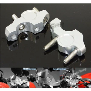 Handlebar Bar Riser Kit 25mm Up & 20mm Back Silver Fit 2013-2019 BMW S1000R K47 - Picture 1 of 8