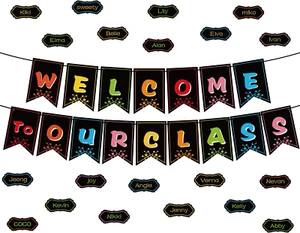 Welcome to Our Class Banner Classroom Decoration Back to School Bulletin Board B - Picture 1 of 8